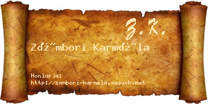 Zámbori Karméla névjegykártya